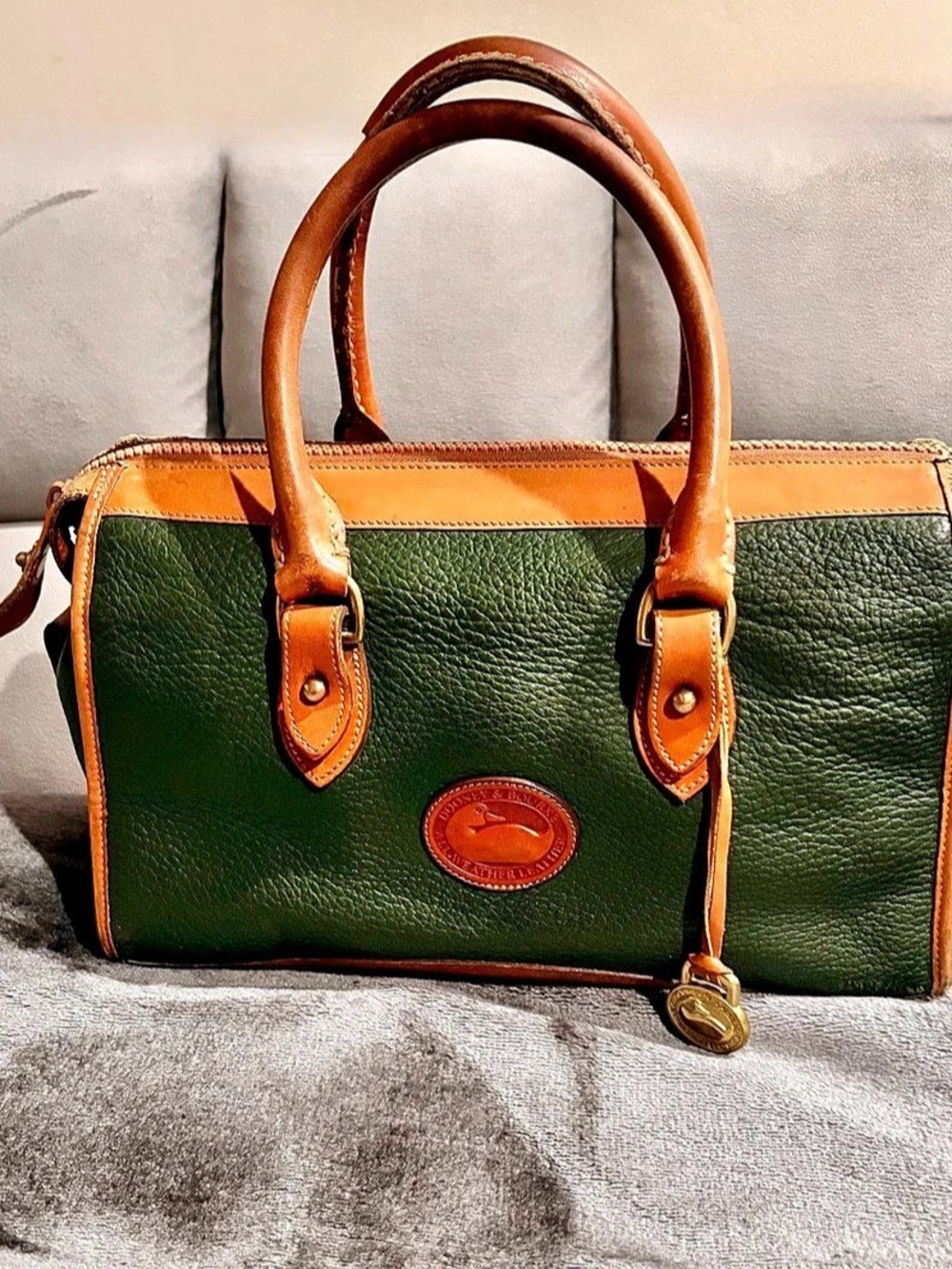 Dooney & Bourke Leather Green & Brown Satchel
